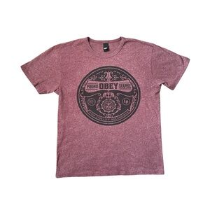 Obey Maroon Graphic Short Sleeve Tee